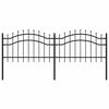 vidaXL Garden Fence with Spear Top Black 240x75 cm Powder-coated Steel