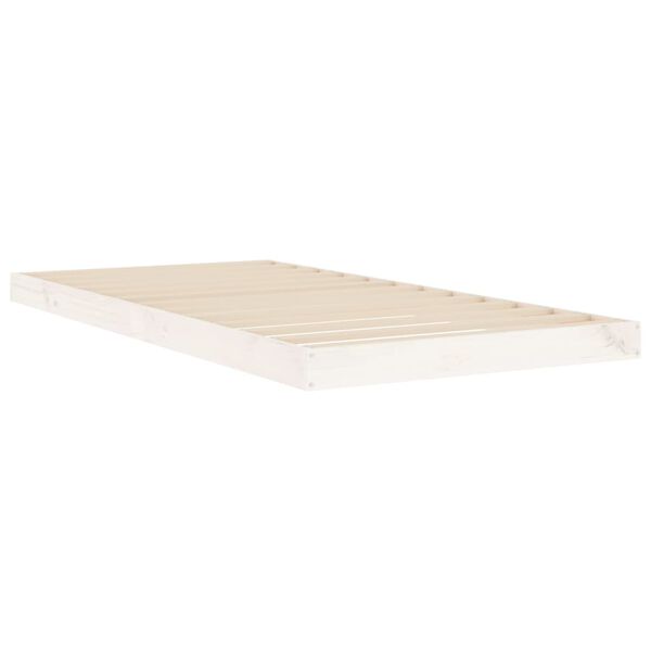 vidaXL Bed Frame without Mattress White 90x190 cm Single Single Solid Wood Pine