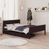 vidaXL Bed Frame without Mattress Dark Brown 140x200 cm Solid Wood
