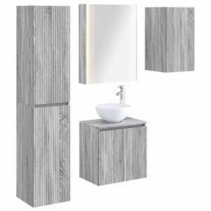 vidaXL Bathroom Cabinet Set 5 pcs Grey Sonoma 53 x 15.5 x 70 cm