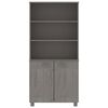 vidaXL Highboard HAMAR Solid Wood Pine Light Grey