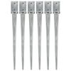 vidaXL Ground Spikes 6 pcs Silver 9x9x90 cm Galvanised Steel