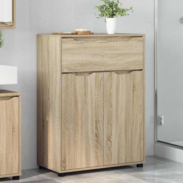 vidaXL Bathroom Cabinet with Drawer Sonoma Oak 72.5 x 36.5 x 100 cm