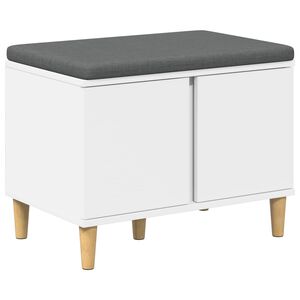 vidaXL Hall Bench White 60 x 38 x 46 cm Engineered Wood and Fabric