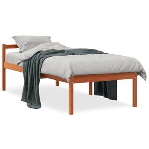 vidaXL Senior Bed without Mattress Wax Brown 75x190 cm Solid Wood Pine