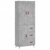 vidaXL Highboard Concrete Grey 69,5x34x180 cm Engineered Wood