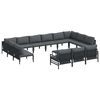 vidaXL Garden Sofa Set 14 pcs Black Steel