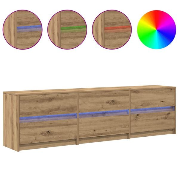 vidaXL TV Units 2 pcs Artisan Oak 180 x 34 x 50 cm Engineered Wood