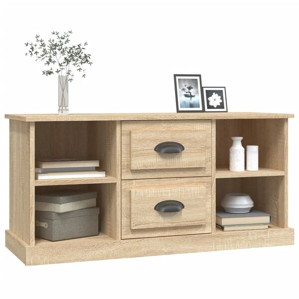 vidaXL TV Cabinet Sonoma Oak 99.5x35.5x48 cm Engineered Wood