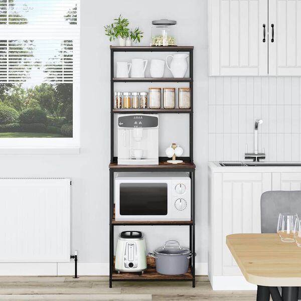 vidaXL Kitchen Shelf Smoked Oak 60 x 40 x 168 cm Engineered Wood