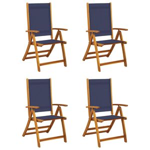 vidaXL Folding Chairs 4 pcs Solid Wood Acacia and Textilene