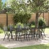 vidaXL Garden Dining Set 9 pcs Anthracite Powder-Coated Steel