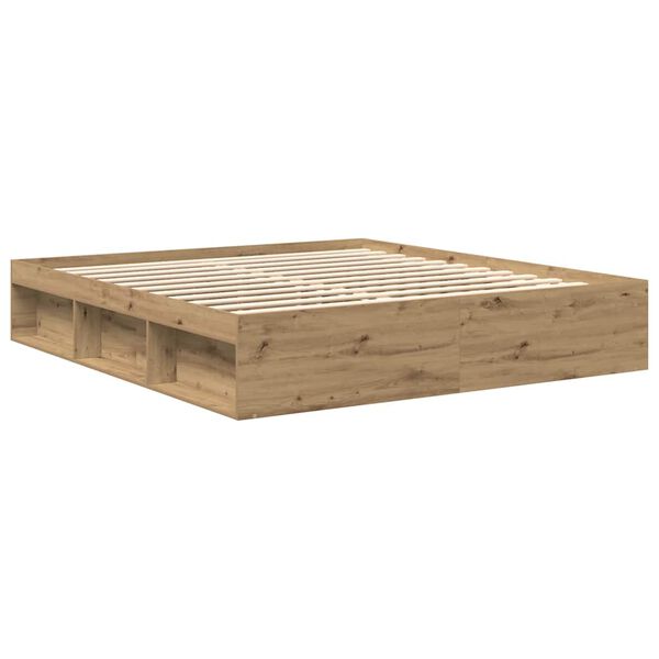 vidaXL Bed Frame without Mattress Artisan Oak 180x200cm Super King Engineered Wood