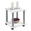 FMD Side Table with Swivel Wheels White