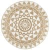 vidaXL Area Rug | Natural and white | Braided jute | 90 cm diameter | Durable