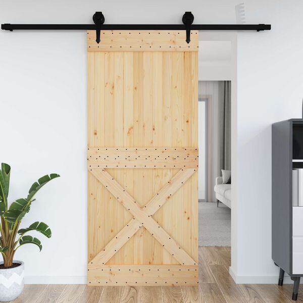 vidaXL Door NARVIK Natural 100 x 210 cm Solid Pine Wood