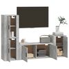vidaXL 4 Piece TV Cabinet Set Concrete Grey Engineered Wood