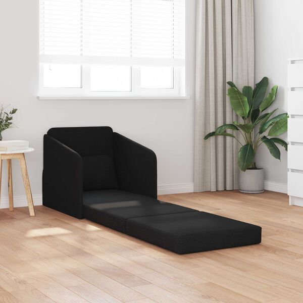 vidaXL Folding Sofa Bed Black 65 x 80 x 83 cm Fabric