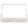 vidaXL Kids Bed Frame with Drawers White 80x200 cm Solid Wood Pine