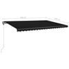 vidaXL Freestanding Manual Retractable Awning 500x350 cm Anthracite