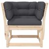 vidaXL Garden Sofa Armrest with Cushions Solid Wood Pine