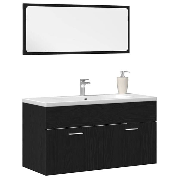 vidaXL Bathroom Furniture Set 2 pcs Black Oak 90 x 38.5 x 46 cm