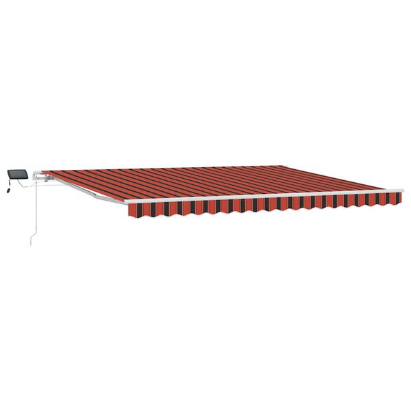 vidaXL Retractable Awning Manual Orange and brown 450 x 350 cm