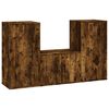 vidaXL 3 Piece TV Cabinet Set Smoked Oak Engineered Wood