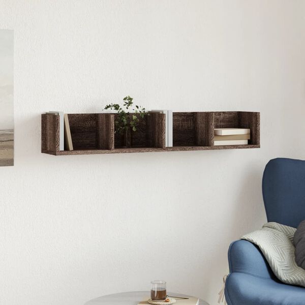 vidaXL Wall Cabinet Brown Oak 99x18x16.5 cm Engineered Wood