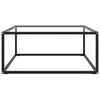 vidaXL Coffee Table Black with Tempered Glass 80x80x35 cm