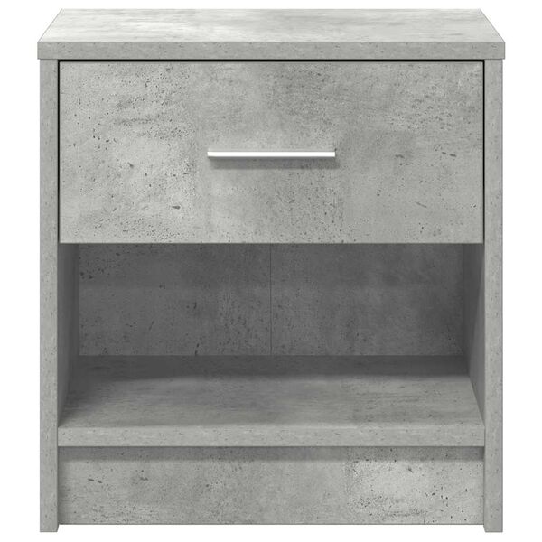 vidaXL Bedside Cabinets 2 pcs with Drawer Concrete Grey 39x28x41 cm