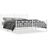 vidaXL Metal Bed Frame without Mattress with Footboard White 180x200cm