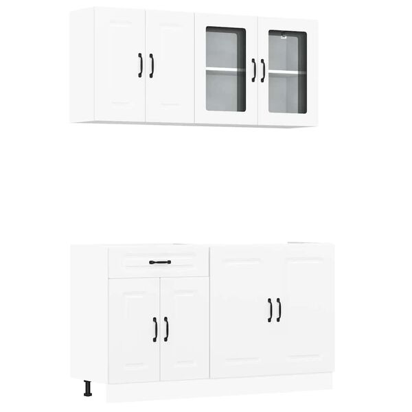 vidaXL 4 Piece Kitchen Cabinet Set Kalmar White Engineered Wood
