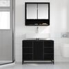 vidaXL Bathroom Furniture Set 2 pcs Black Oak Engineered Wood