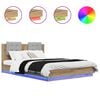 vidaXL Bed Frame with Headboard Artisan Oak 140 x 200 cm