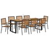 vidaXL Garden Dining Set 9 pcs Black and Brown Poly Rattan