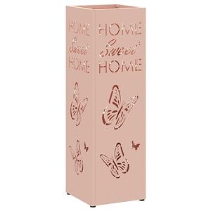 vidaXL Umbrella Stand with Storage Pink 15.5 x 15.5 x 49 cm Metal