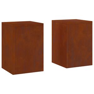 vidaXL Plant Stand 2 pcs Rusty 24 x 24 x 35 cm Weathering Steel
