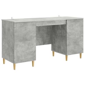 vidaXL Desk with Door Concrete Grey 142.5 x 50 x 75 cm Engineered Wood