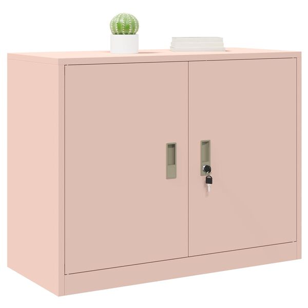 vidaXL Storage Cabinet Pink 90 x 40 x 70 cm Steel