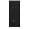 vidaXL Highboard Black Oak 69.5 x 34 x 180 cm Engineered Wood