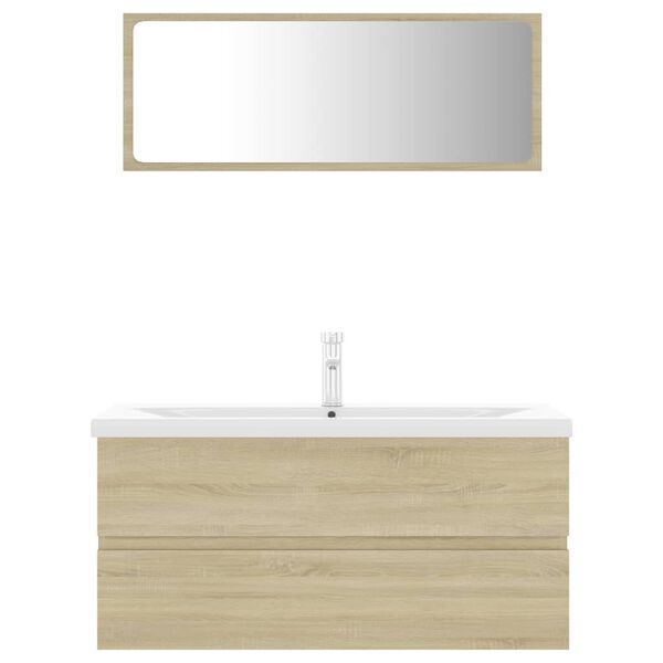 vidaXL Bathroom Furniture Set Sonoma Oak Engineered Wood