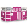 vidaXL Kids' Loft Bed with Curtains without Mattress Pink 80x200cm