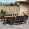 vidaXL Garden Dining Set 11 pcs Black Poly Rattan