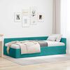 vidaXL Corner Bed Frame Turquoise 100 cm x 200 cm Velvet