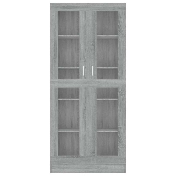 vidaXL Vitrine Cabinet Grey Sonoma 82.5x30.5x185 cm Engineered Wood