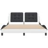 vidaXL Bed Frame without Mattress "Zadar" White and Black 160x200 cm Faux Leather