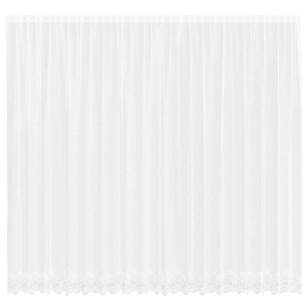 vidaXL Lace Curtain with Curtains Floral White 260 x 500 cm Polyester