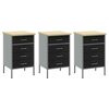vidaXL Work Cabinet with Drawer 8 pcs Black Engineered Wood and Steel