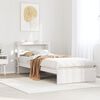 vidaXL Bed Frame with Headboard without Mattress White 100x200 cm